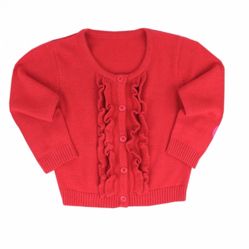 Ruffle Butts Red Ruffled Cardigan